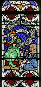 Okno zobrazující Pyschomachia: Láska Božská a pozemská Láska od French School